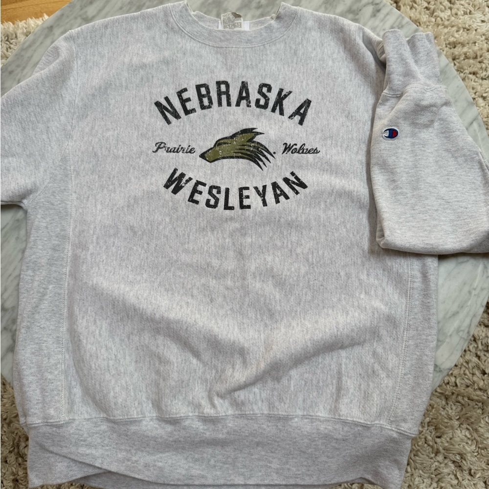 Champion Gray Nebraska Wesleyan Crewneck